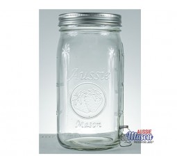 Aussie Mason 86mm Mouth (WIDE) 1000ml QUART Jars & Lids  x 6   - Pre order Due Early to mid May 24