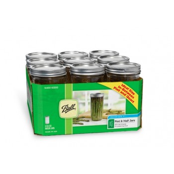 SOLD OUT - Ball Wide Mouth Pint & Half Jars & Lids x 9 